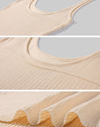 Rase le sol Apricot Lace-Layered Tie-Front Knit Camisole Set