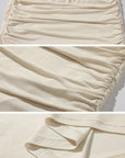 DreamyNerd Draped Hip Hugging Maxi Skirt with Soft Sheen and Flared Hem - PINKPARKS