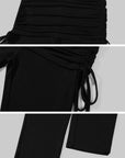 Hydrae Lace-Trim Ruched Skirt-Overlay Capri Pants