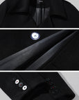 WARDEN EDGE Manteau en laine à double boutonnage avec ceinture