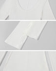 ROVENTE Sheer Scoop Neck Long Sleeve Top