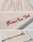 Rase Le Sol Teddy Fleece Embroidered Hoodie and Relaxed Pants Set