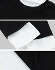 0122stepll Contrast Hem Knit Mini Skirt