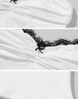 ROVENTE Ruched Sweetheart Camisole with Lace Trim & Contrast Straps - PINKPARKS