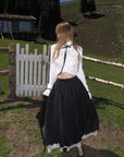 Rase le sol Layered Lace Balloon Midi Skirt