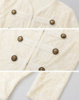 IAMXIAA Lace Button-Up Cropped Top