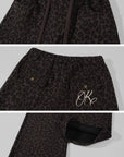 Rase le sol Leopard Print Drawstring Wide-Leg Pants