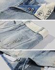 WARDEN EDGE Cherry Sundae Graphic Tee, Ruched Tank Top & Foldover Denim Micro Shorts Set