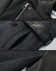 WARDEN EDGE Faux Leather Wool-Blend Overcoat - PINKPARKS
