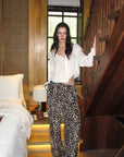 0122stepll Sheer Twisted Draped Satin Shirt