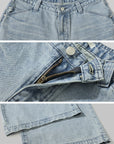 ROVENTE Low Rise Wide-Leg Distressed Jeans - PINKPARKS