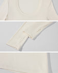 Rase le sol Essential Long Sleeve Scoop Neck T-Shirt