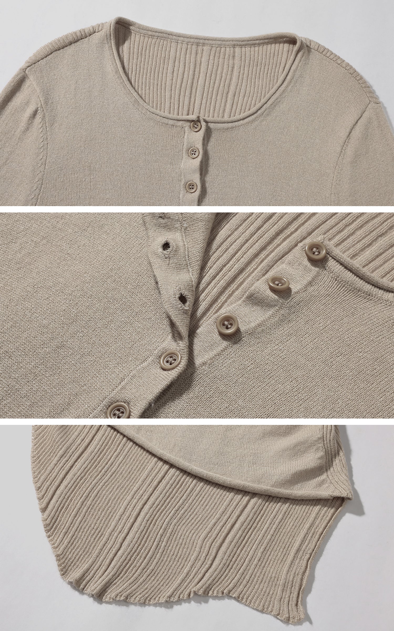 WARDEN EDGE Asymmetric Hem Ribbed Knit T-Shirt