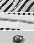 ROVENTE Striped Sequin Mini Dress with Metal Brooch Detail - PINKPARKS