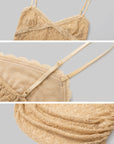 IAMXIAA Haut Cami Froncé en Dentelle