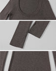 Rase le sol Deep Scoop Neck Slim Fit Knit Top
