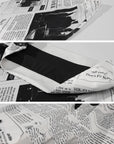 0122stepll Newspaper Print Low-Rise Maxi Skirt