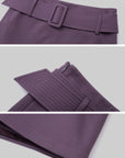 IAMXIAA Low-Rise Belted Micro Mini Skirt in Plum Purple