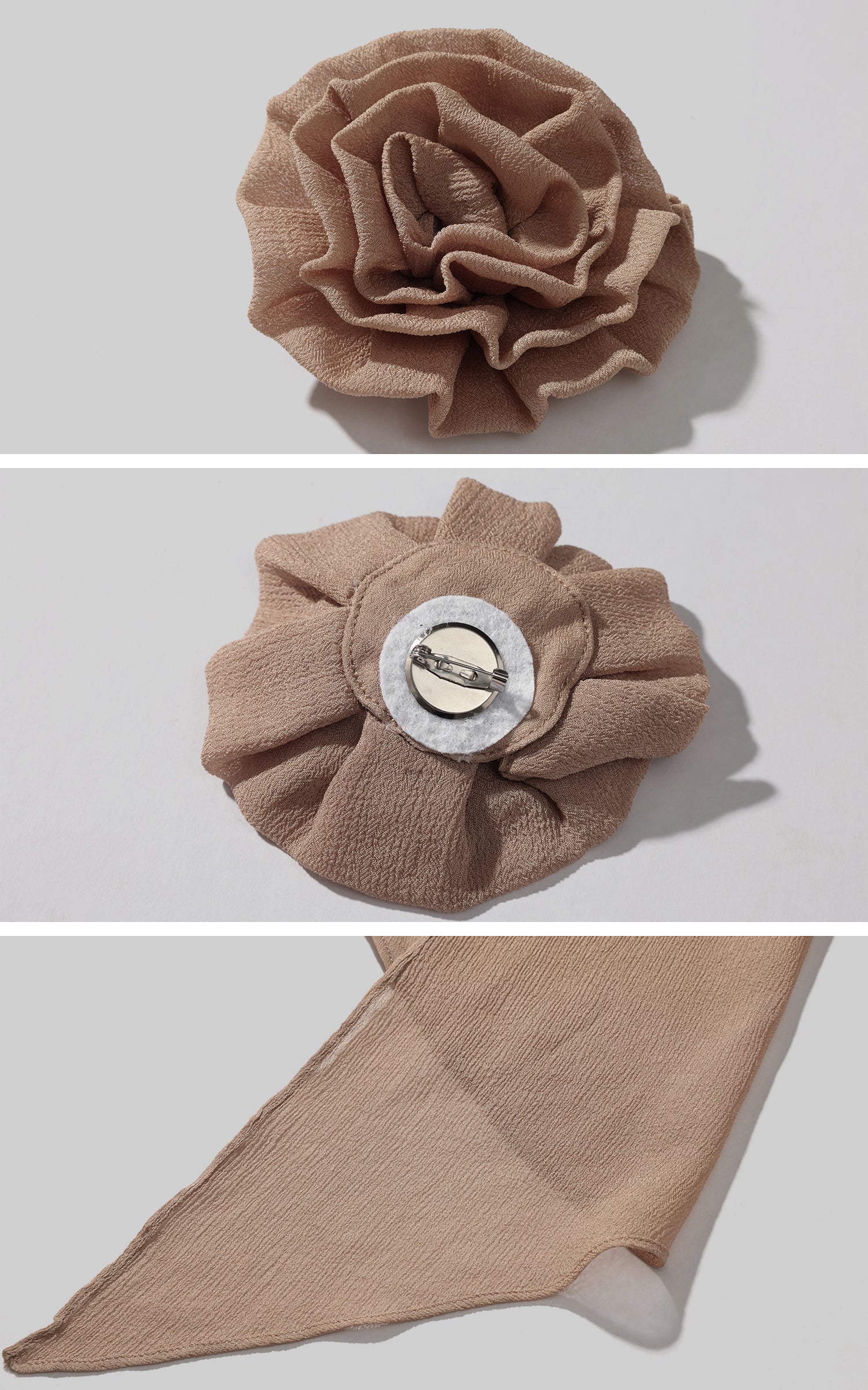 ROVENTE Draped Scarf Blouse with Flower Detail