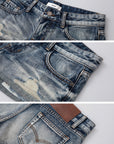 IAMXIAA Low Rise Distressed Denim Micro Shorts