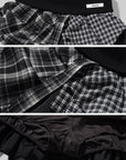 WARDEN EDGE Deconstructed Plaid Layered Pleated Mini Skirt