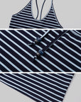 IAMXIAA Navy Layered Stripe Halter & Slouchy V-Neck Top