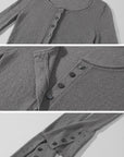 Rase le sol Layered Henley Knit Top, Racerback Tank & Striped Micro Shorts Set