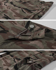Rase le sol Gathered Cargo Pocket Camouflage Wide-Leg Pants