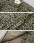 IAMXIAA Textured Tweed Jacket and Skirt Set
