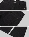 IAMXIAA Low-Rise Dark Wash Flared Denim Jeans with Clean Seam Wide Leg Fit