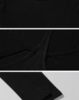ROVENTE Backless Mesh Panel Long Sleeve Top