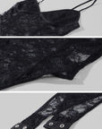 0122stepll Sheer Lace Contour Bodysuit