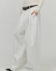 0122stepll Low Rise Pleated Oversized Wide Leg Tailored Pants
