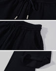 WARDEN EDGE Textured Fleece Cropped Hoodie & Wide Leg Sweatpants Set