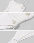 0122stepll Ruched Rose Detail Bodysuit