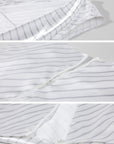 0122stepll Asymmetric Drape Stripe Satin Top