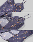 Hydrae Sheer Floral Lace Trim Corset Camisole Top