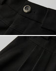 DOINDULGE Wide Leg Pleated Trousers with Structured Waistband