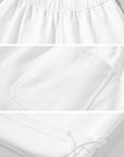 ROVENTE Drawstring Wide-Leg Trousers in White - PINKPARKS