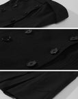 0122stepll Robe courte à rayures fines à double boutonnage