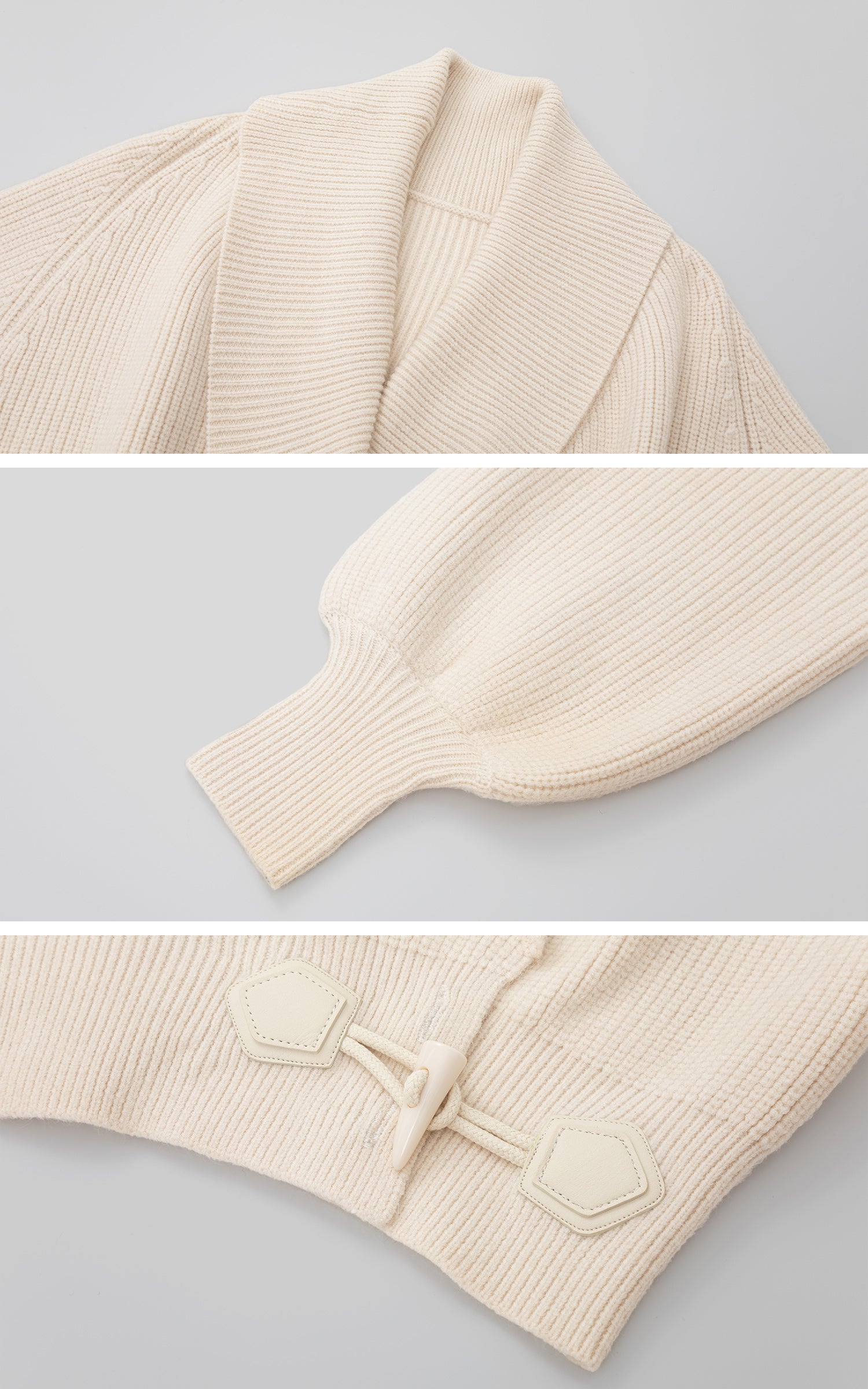 IAMXIAA Ribbed Knit Wrap Cardigan Women Winter Shawl Collar Sweater