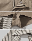 WARDEN EDGE Asymmetric Layered Shorts with Striped Draped Panel