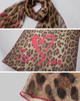 IAMXIAA Leopard Heart Sheer Scarf