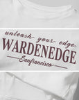 WARDEN EDGE Off-Shoulder Cropped Long Sleeve Tee with Asymmetric Hem