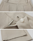 ROVENTE Asymmetric Waist Wide-Leg Trousers - PINKPARKS