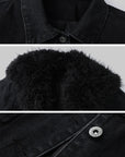 Warden Edge Faux Fur Trimmed Denim Jacket - PINKPARKS