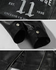 WARDEN EDGE Cropped Leather Jacket with Zipper Detail