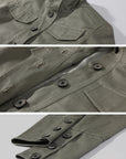 ROVENTE Cropped Stand Collar Utility Jacket