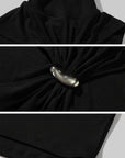 ROVENTE Black Halterneck Top with Metal Clasp - PINKPARKS