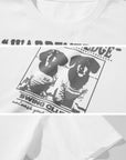 WARDEN EDGE Cropped Dog Graphic Tee with Vintage Street Edge - PINKPARKS